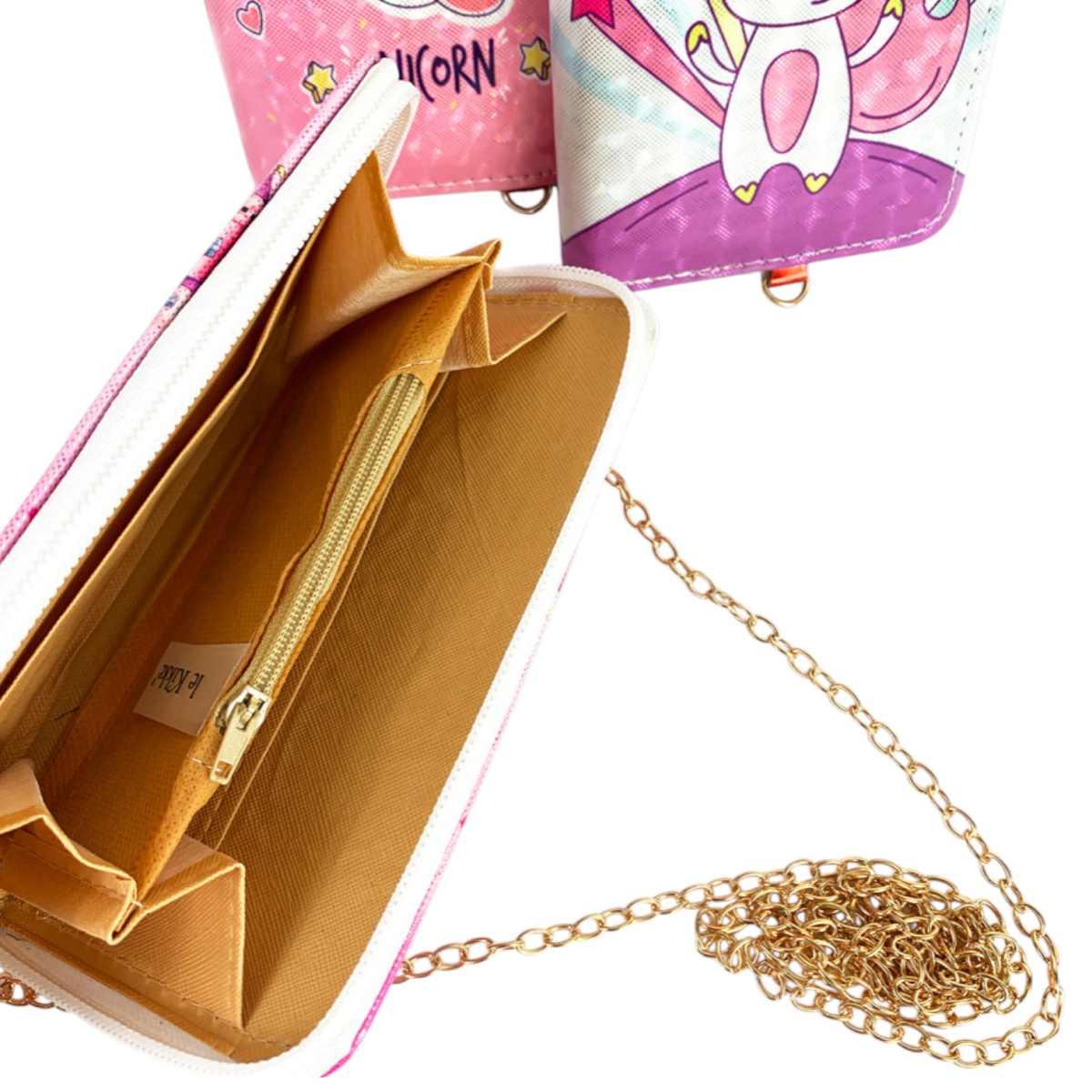 Portafoglio bimba metallizzato unicorno Le Kikke