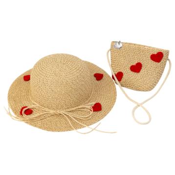 Set cappello e borsetta in paglia bimba love sea Le Kikke