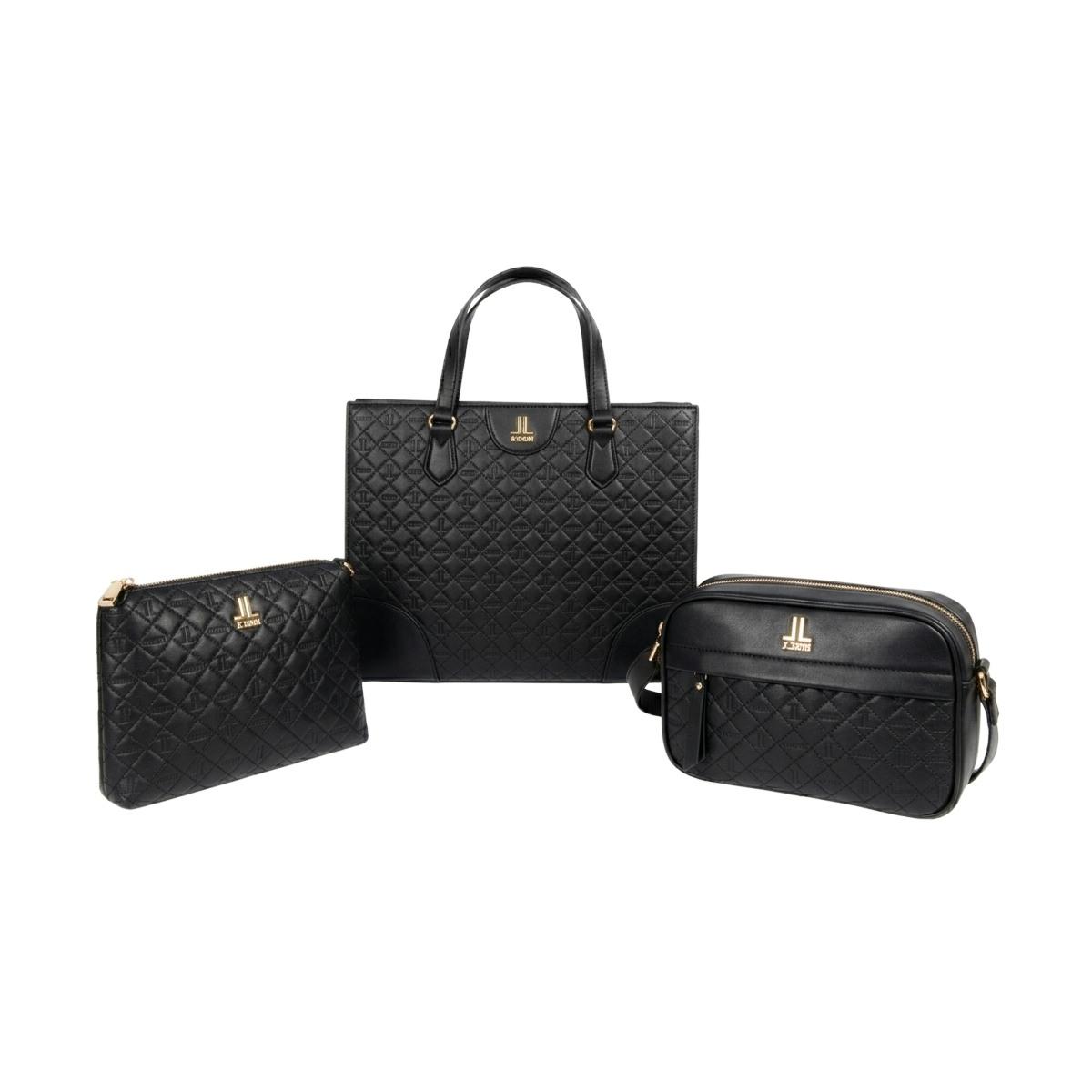 Set 3 pezzi donna borsa shopping, tracolla e tracollina linea Astrance Lancetti