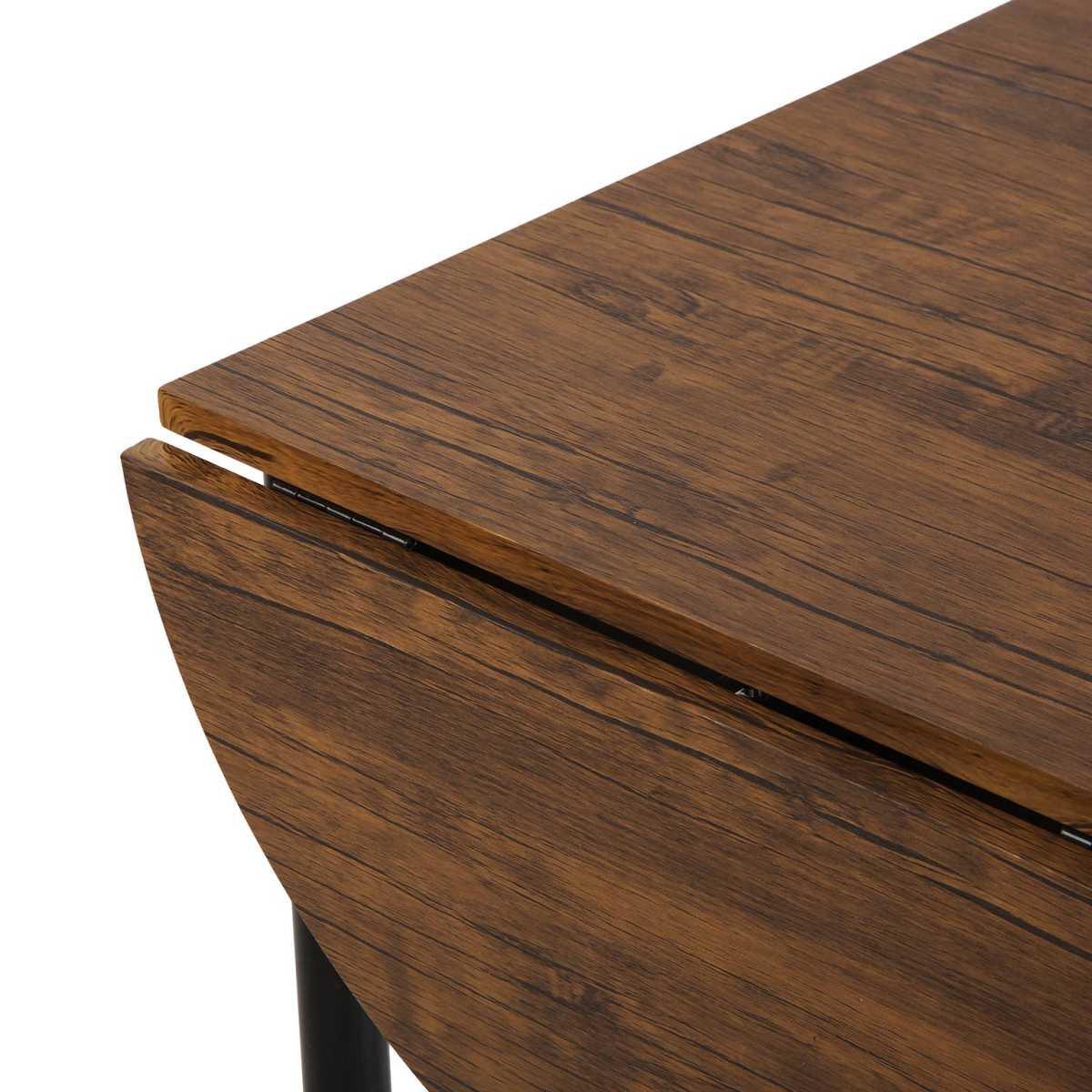 Set tavolo ovale con 2 sedie legno e acciaio