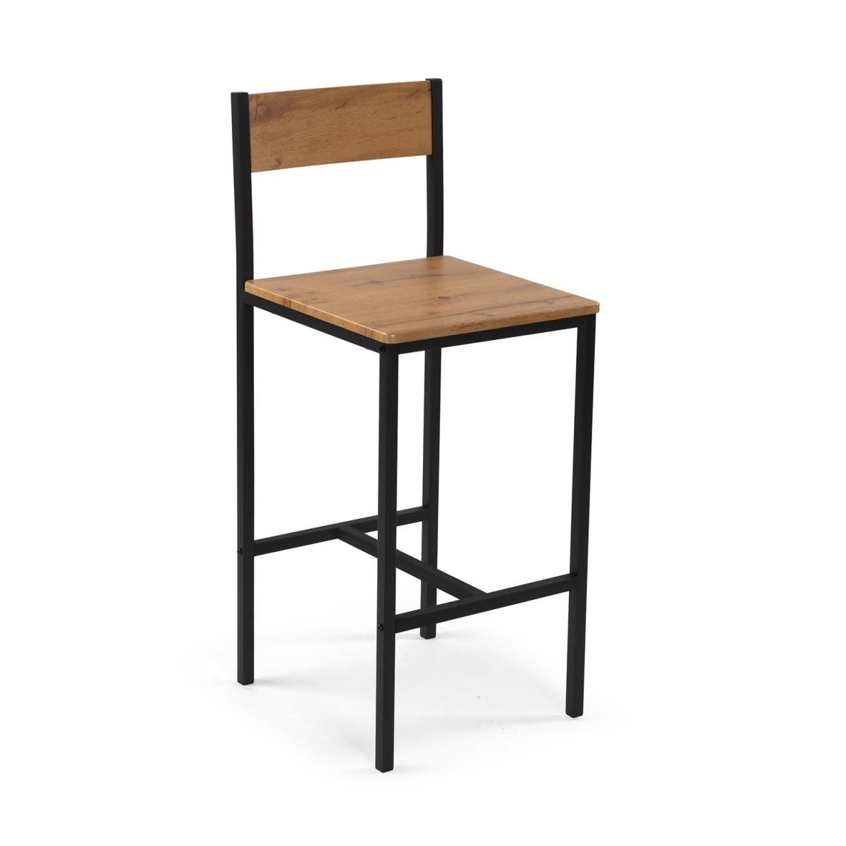 Set tavolo con 2 sedie legno e acciaio