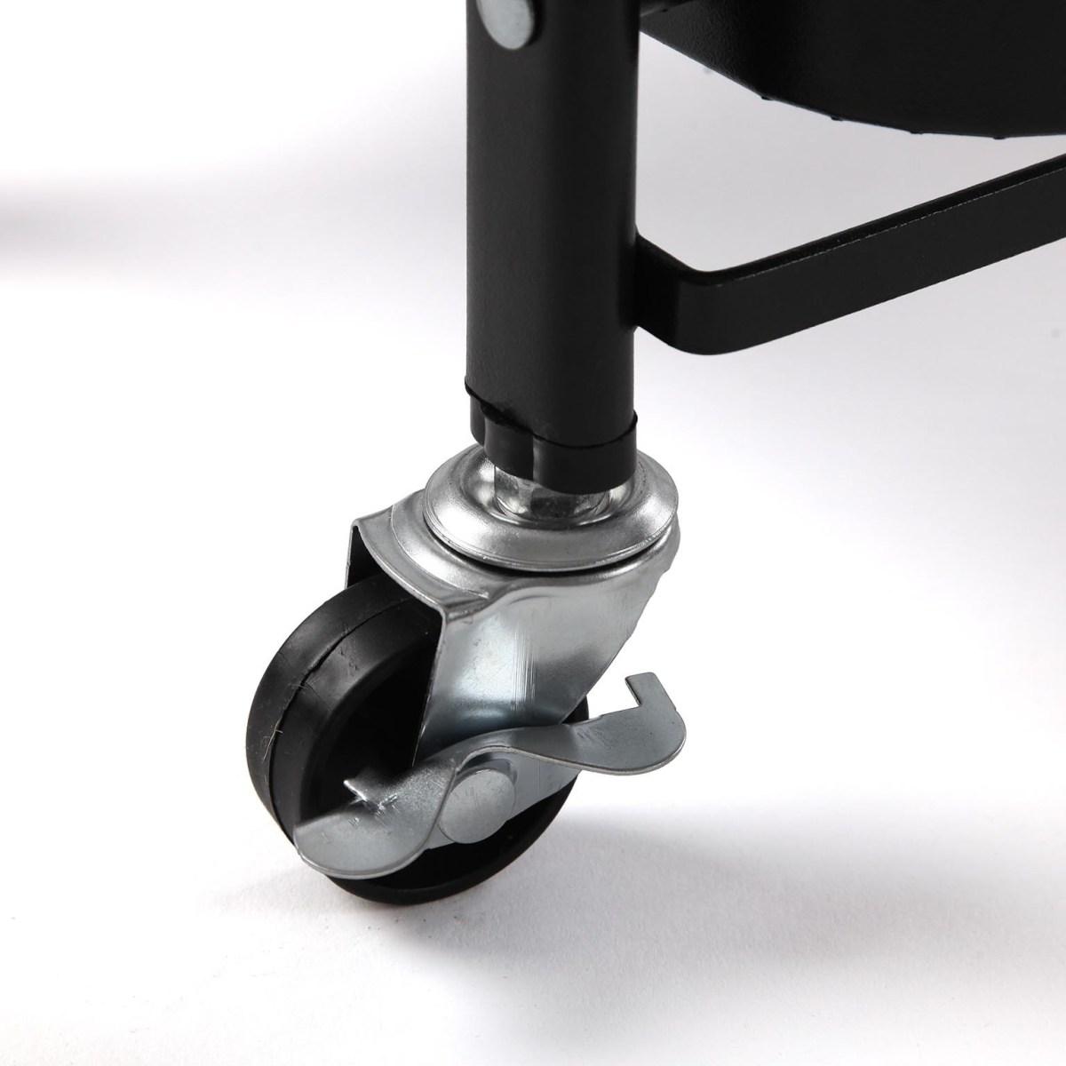 Carrello pieghevole portatutto in metallo 3 ripiani nero