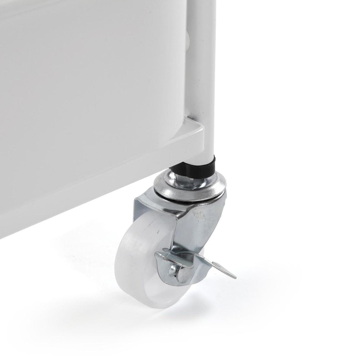 Carrello pieghevole portatutto in metallo 3 ripiani bianco