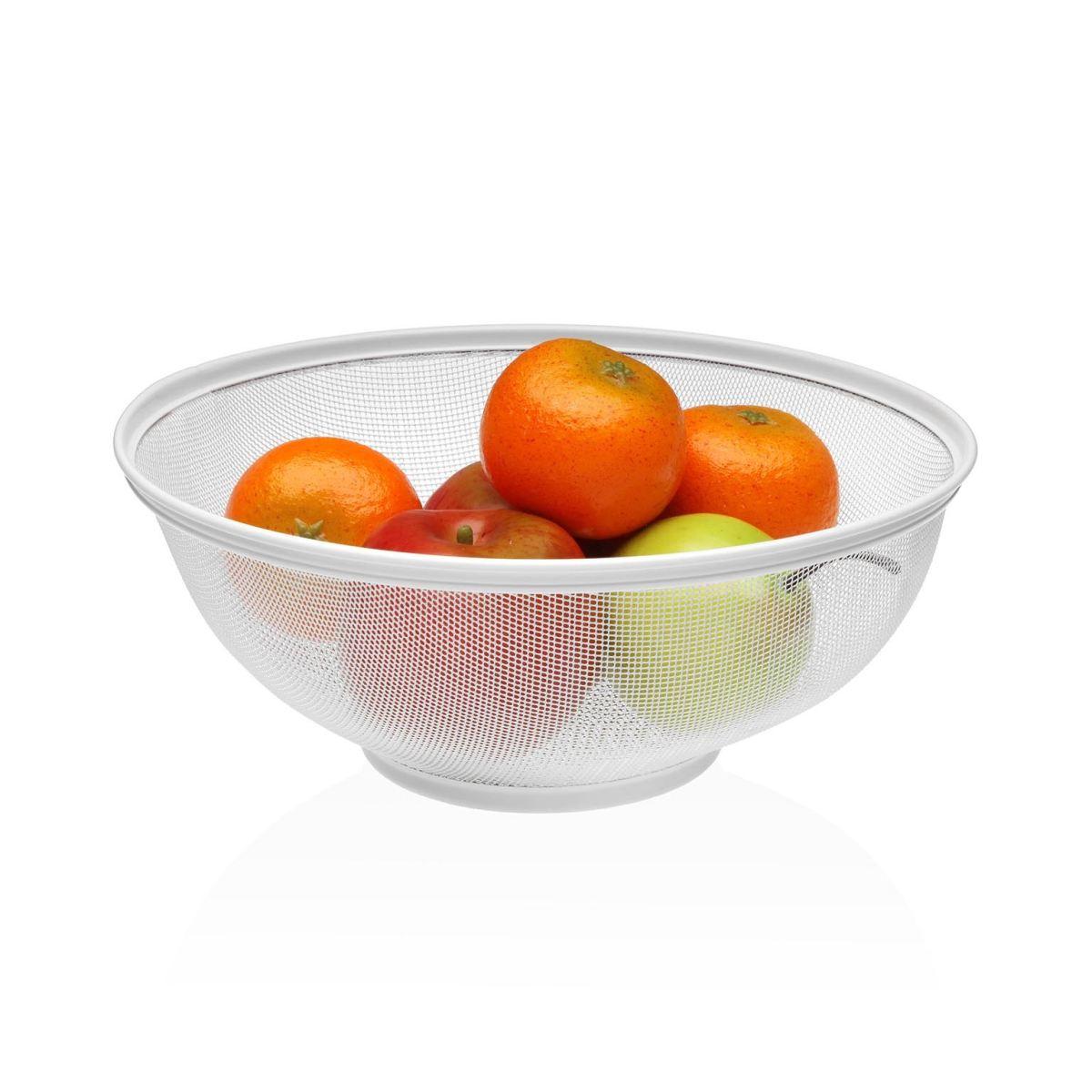 Cesto portafrutta in metallo bianco