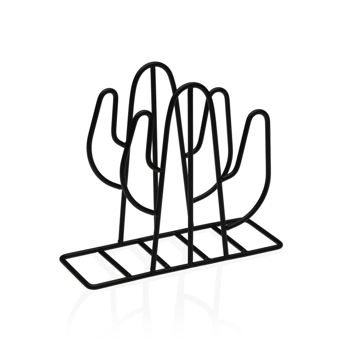 Portatovaglioli in metallo cactus nero