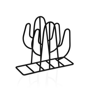 Portatovaglioli in metallo cactus nero