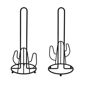 Portarotolo in metallo cactus nero