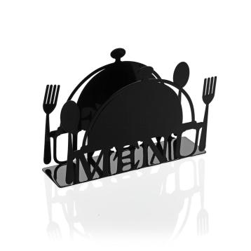 Portatovaglioli in metallo menu nero