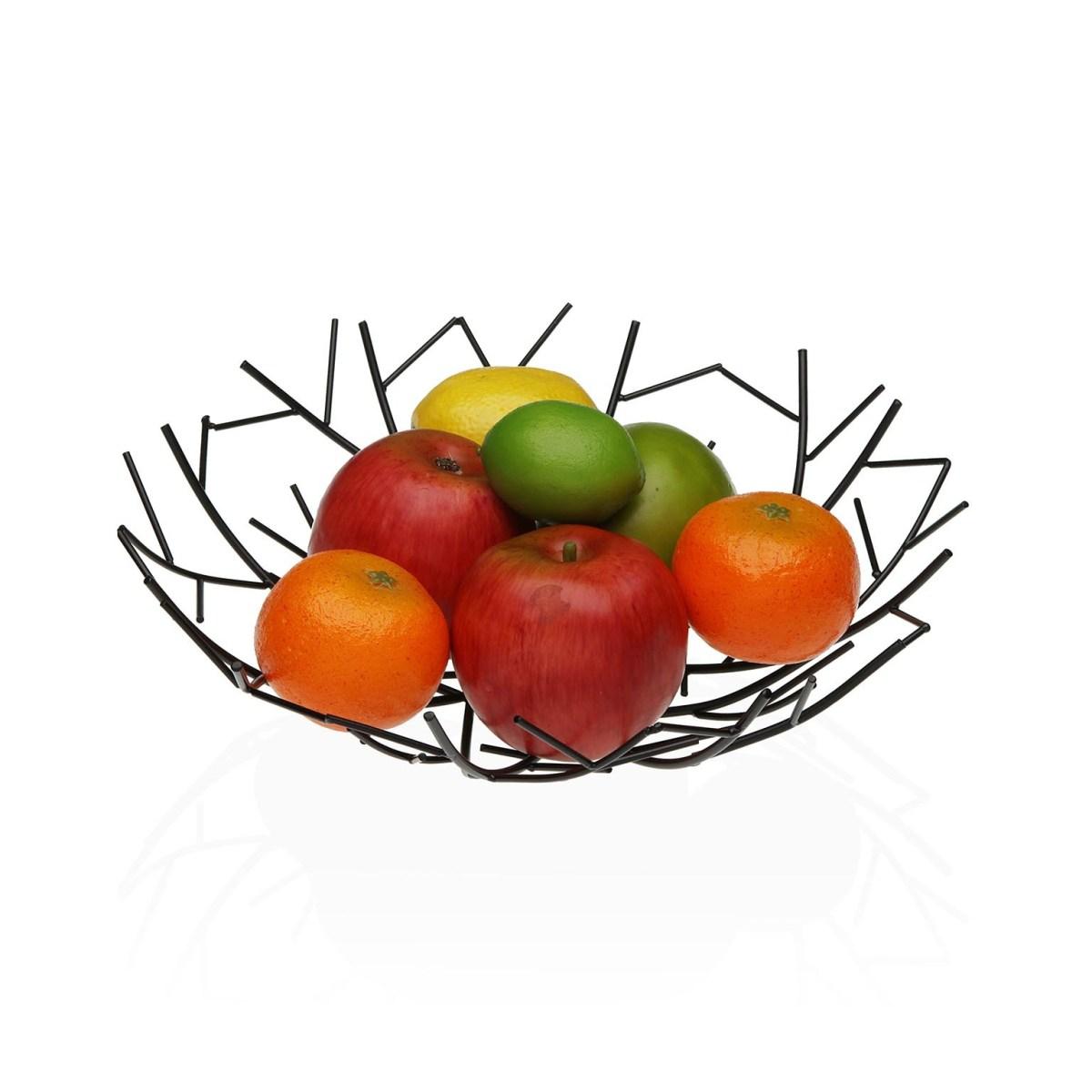 Cesto portafrutta in metallo 30 cm nero