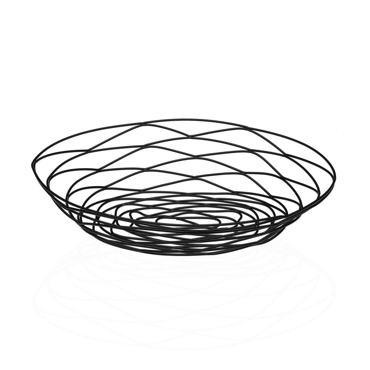 Cesto portafrutta in metallo ovale nero