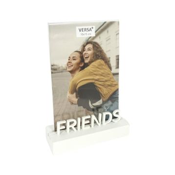 Cornice portafoto a giorno con base in legno Friends 10x15 cm