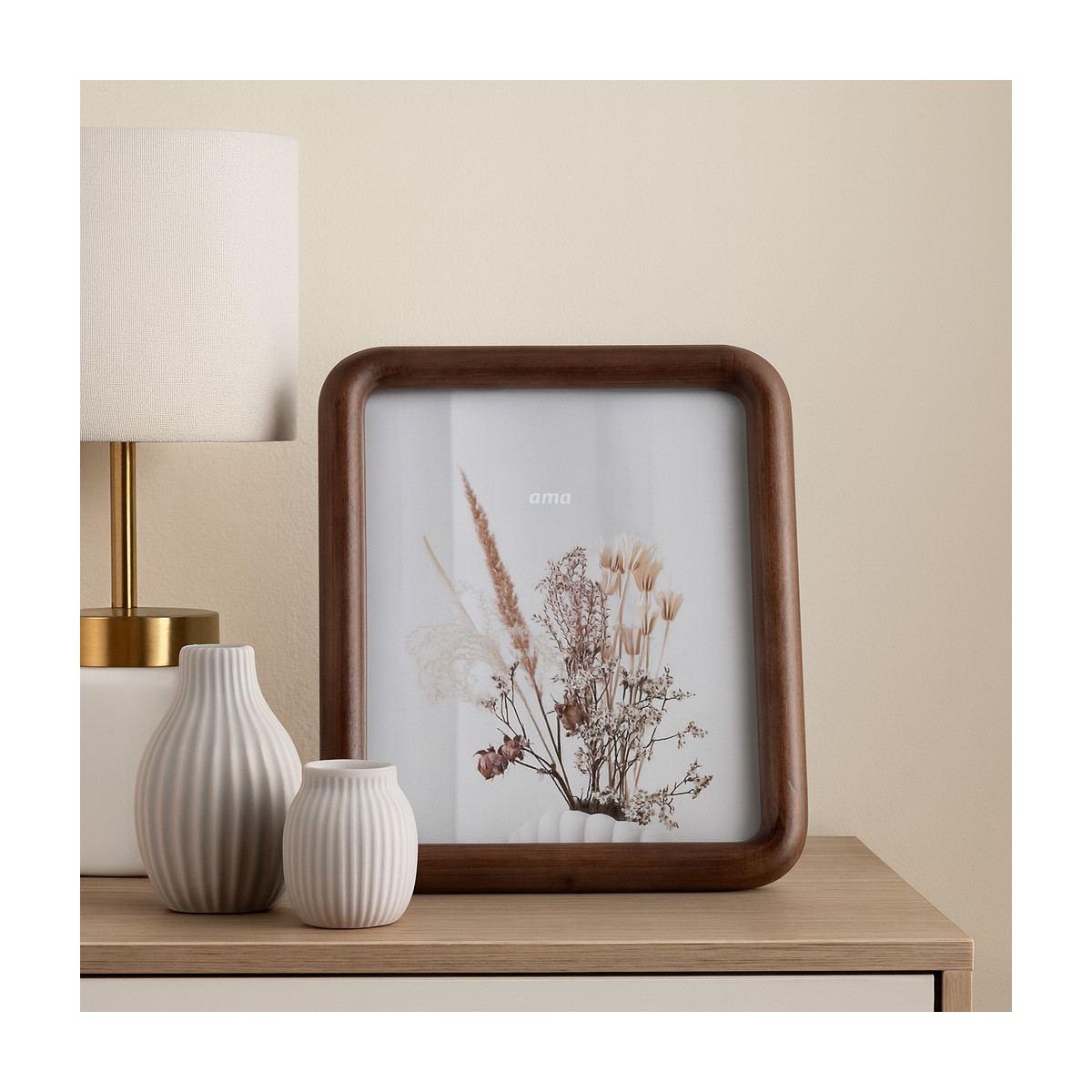 Cornice portafoto angoli tondi effetto legno 20x25 cm