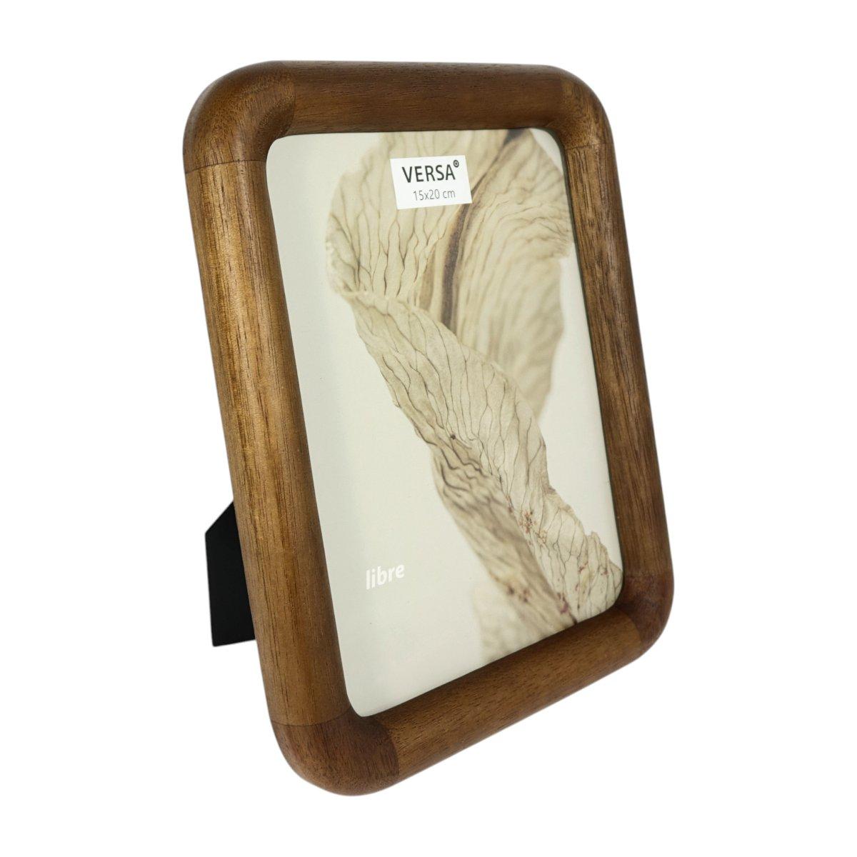 Cornice portafoto angoli tondi effetto legno 15x20 cm