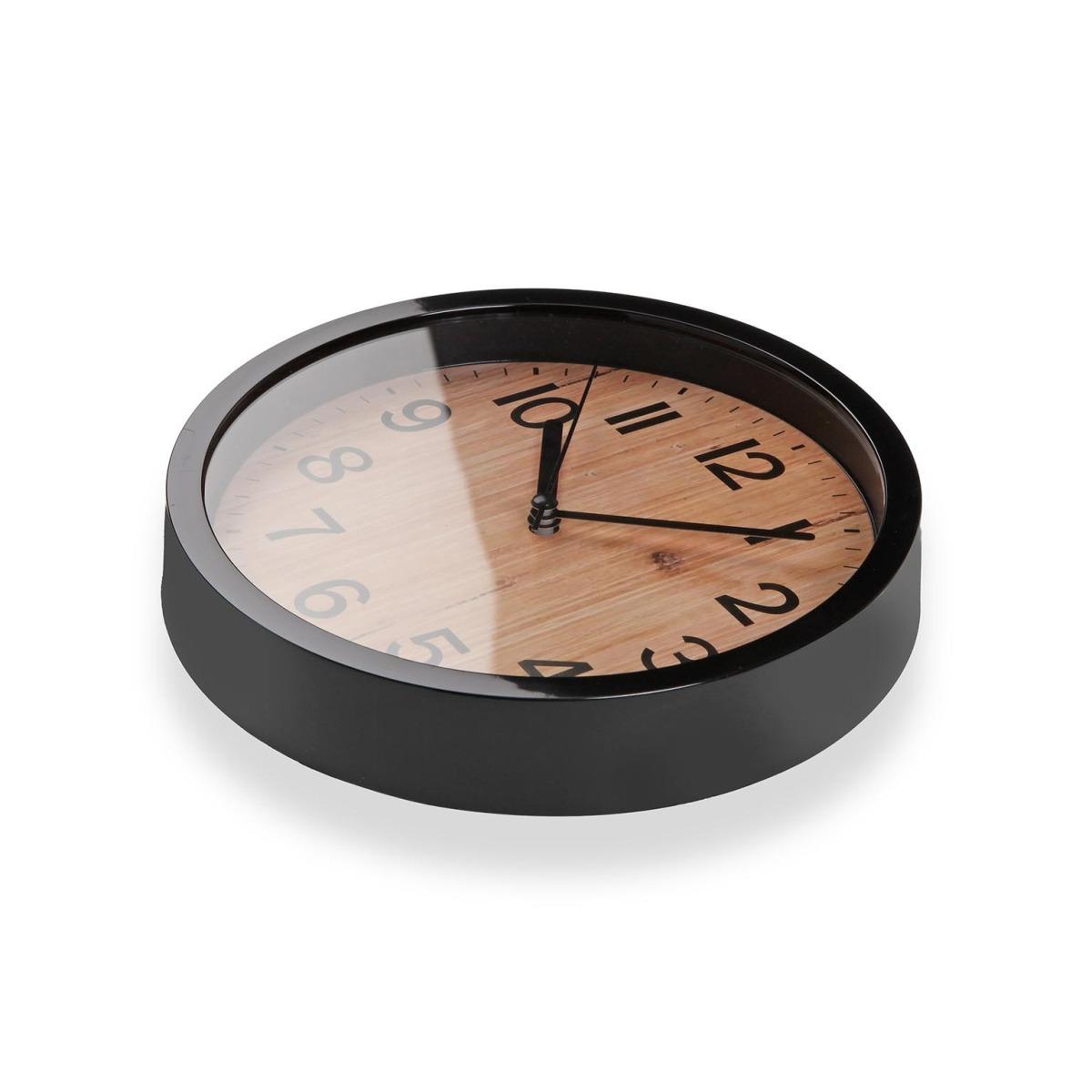 Orologio da parete in plastica effetto legno movimento silenzioso 30 cm