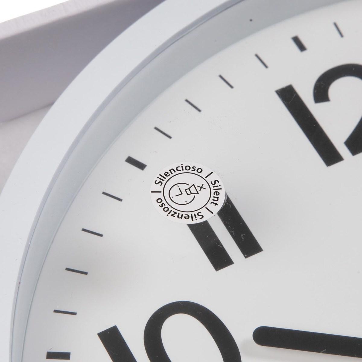 Orologio da parete in plastica bianco movimento silenzioso 22 cm
