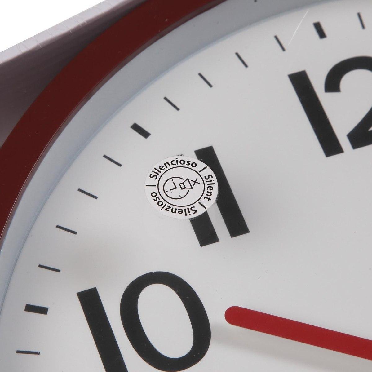 Orologio da parete in plastica rosso movimento silenzioso 22 cm