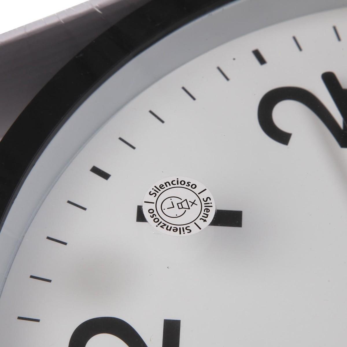 Orologio da parete in plastica nero movimento silenzioso 30 cm