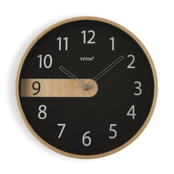 Orologio da parete in plastica nero movimento silenzioso 30,5 cm