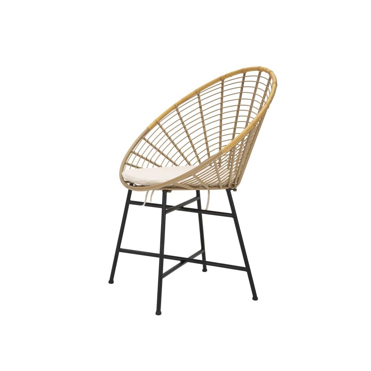 Sedia panama grid c/cuscino cm 72x56,5x88