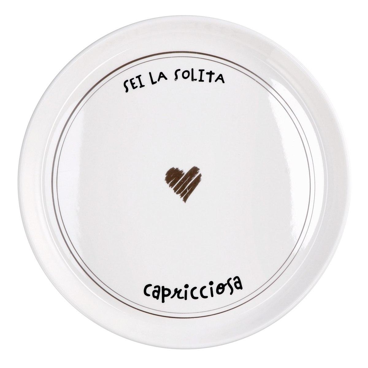 Piatto pizza in ceramica decorata scritte divertenti d.30 cm