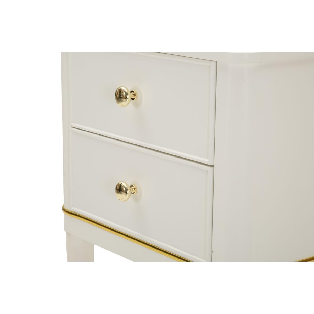 Comodino camille bianco cm 40x30x71