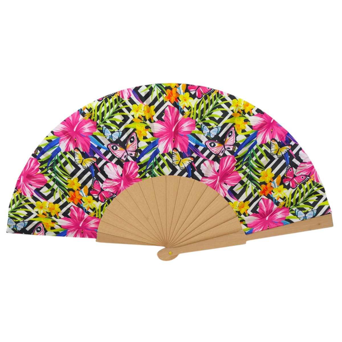 Ventaglio in tessuto fantasie assortite d.43 cm