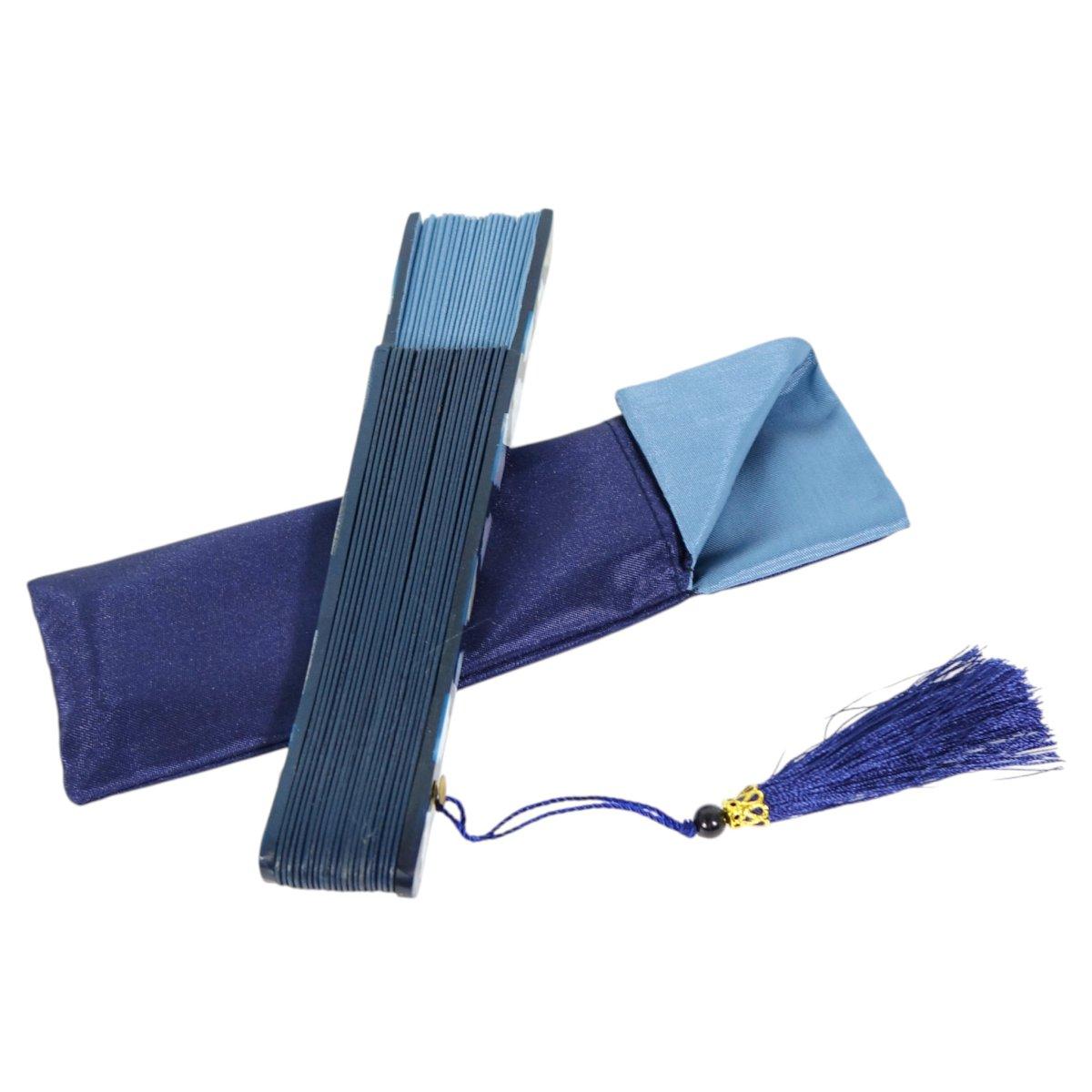 Ventaglio bicolore con dettaglio laterale e nappina d.27 cm