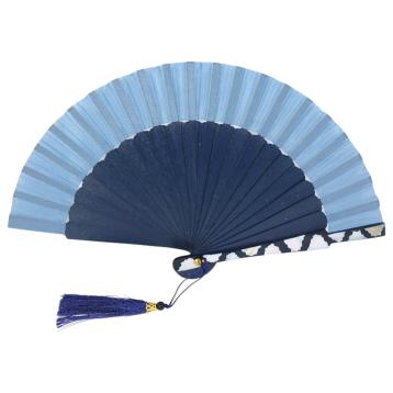 Ventaglio bicolore con dettaglio laterale e nappina d.27 cm