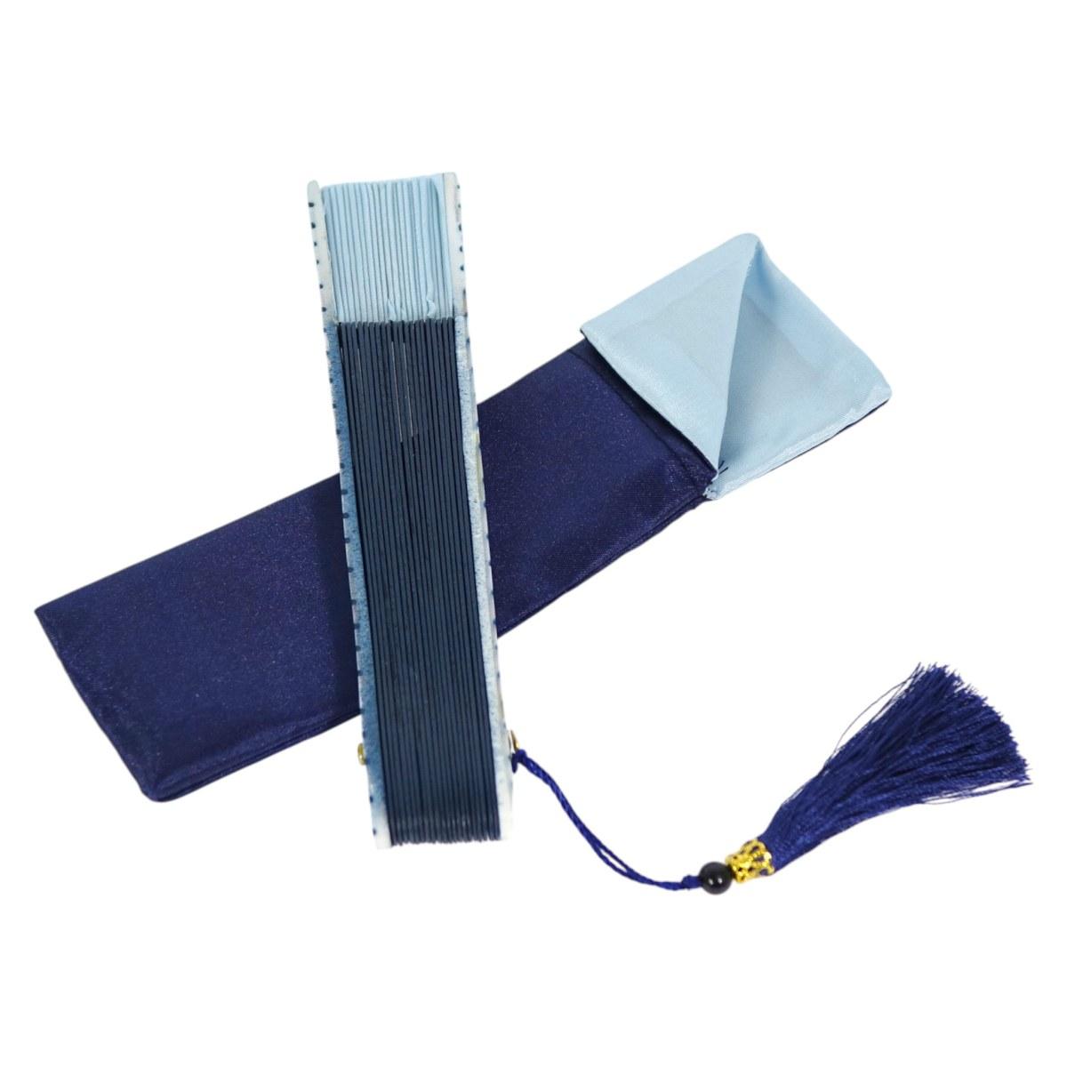 Ventaglio bicolore con dettaglio laterale e nappina d.27 cm