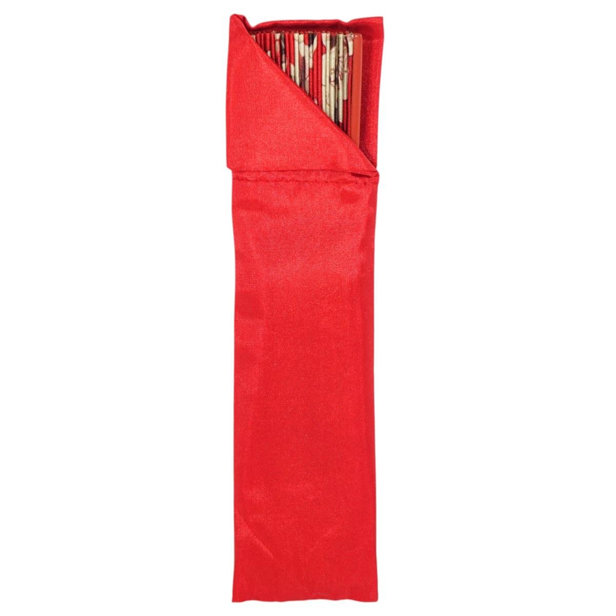 Ventaglio rosso stampa fiore di ciliegio e nappina decorativa d.34 cm