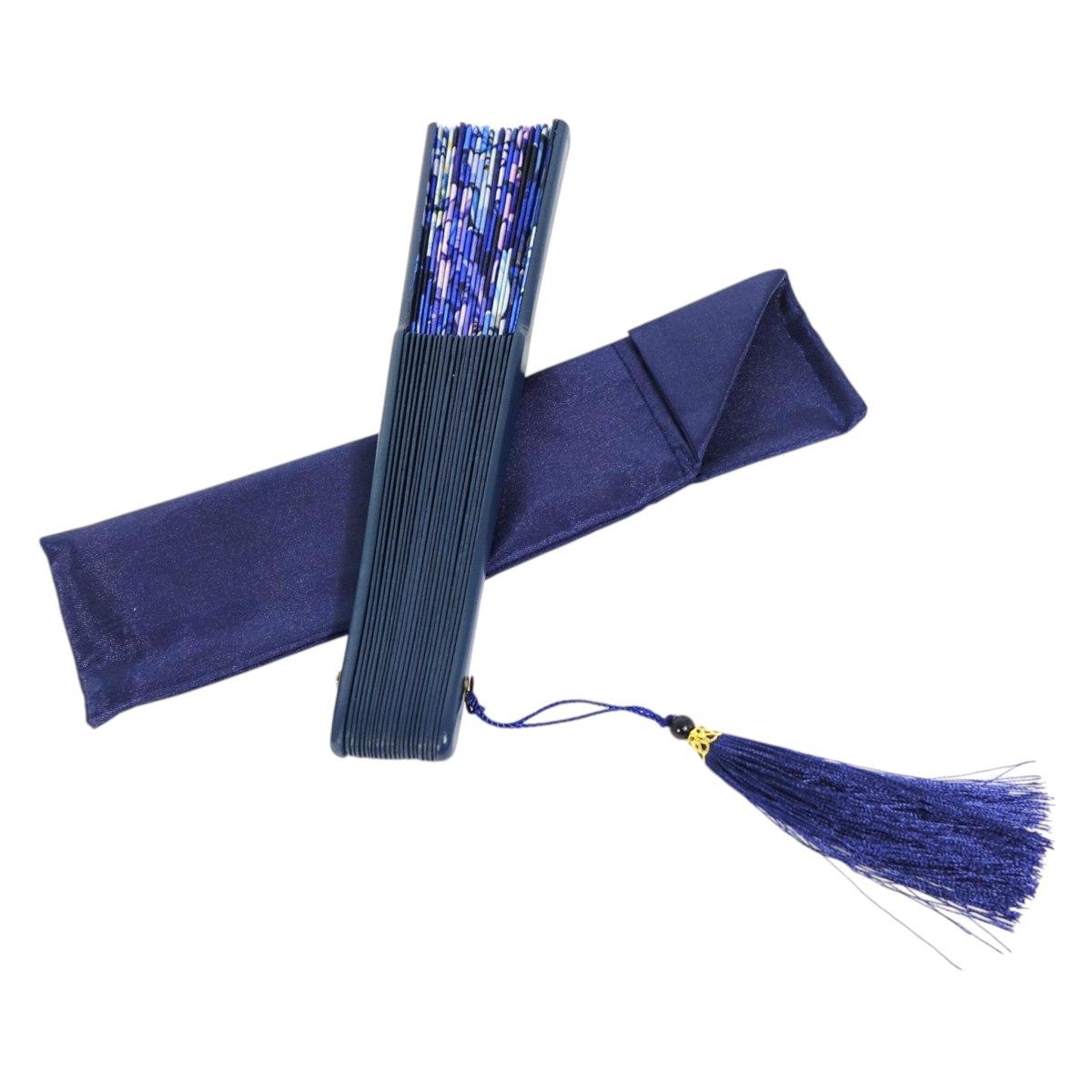 Ventaglio con stampa floreale e nappina decorativa d.34 cm