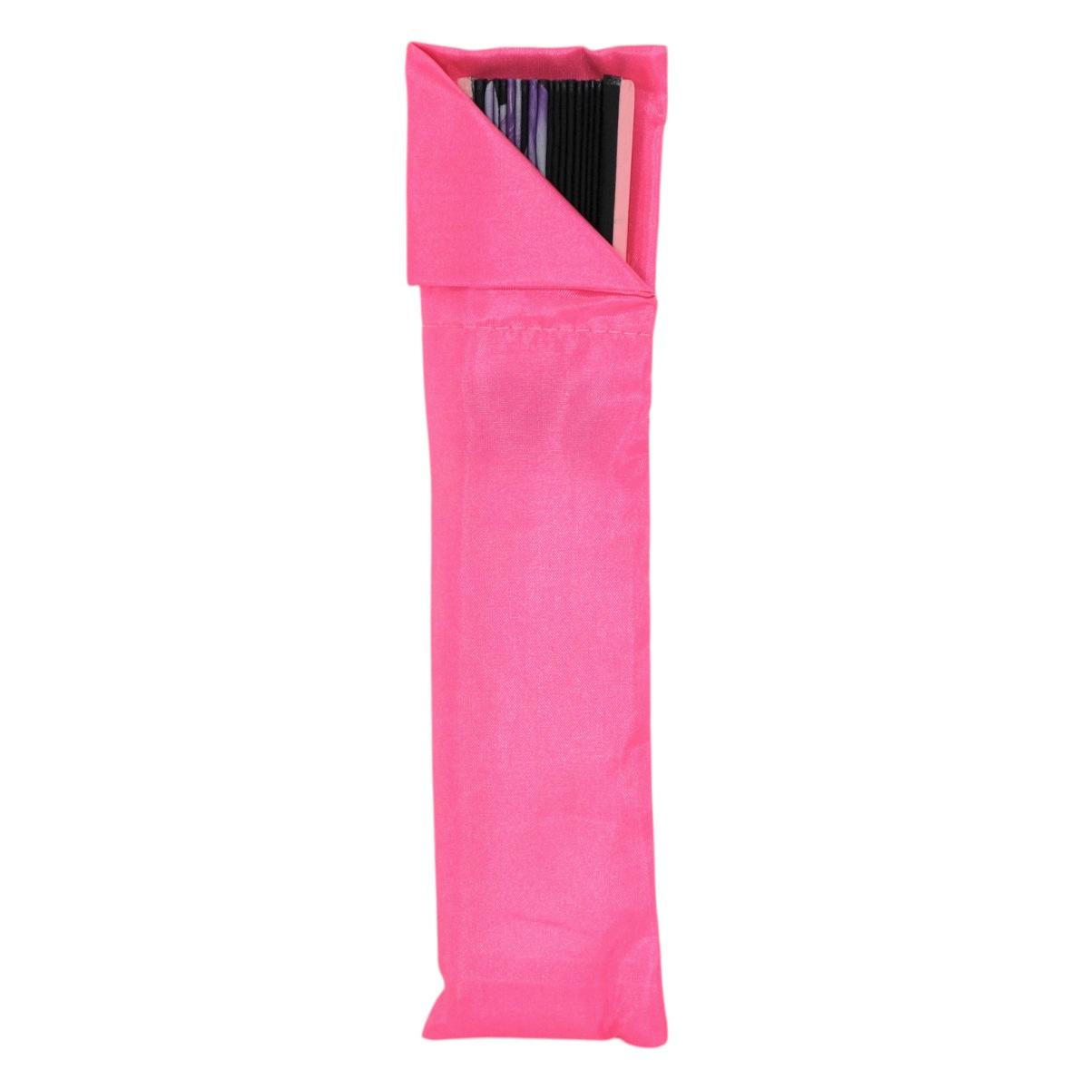 Ventaglio con stampa floreale e nappina decorativa d.37 cm