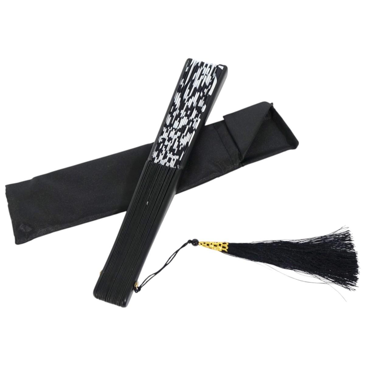 Ventaglio con stampa floreale astratta e nappina decorativa d.34 cm