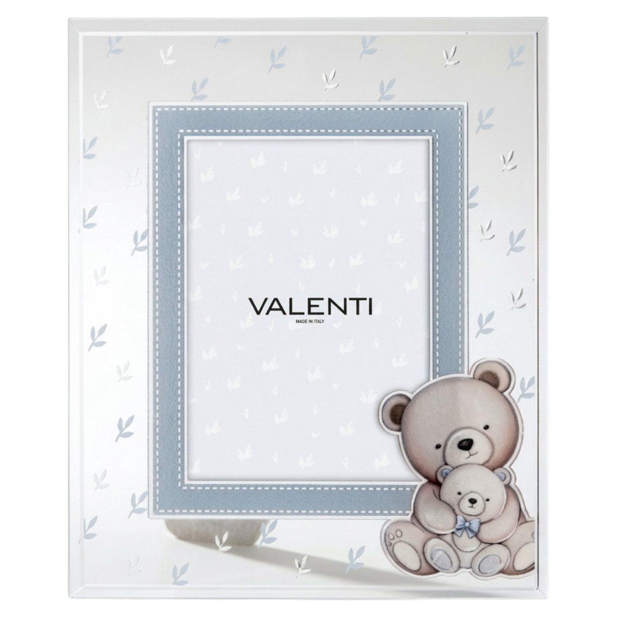 Cornice portafoto in vetro 13x18 cm orsetti celeste Valenti