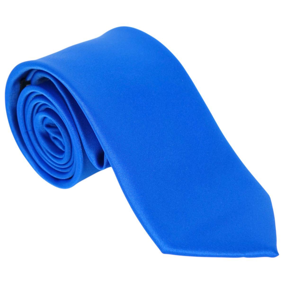 Cravatta classica uomo tinta unita liscia raso tonalità del blu