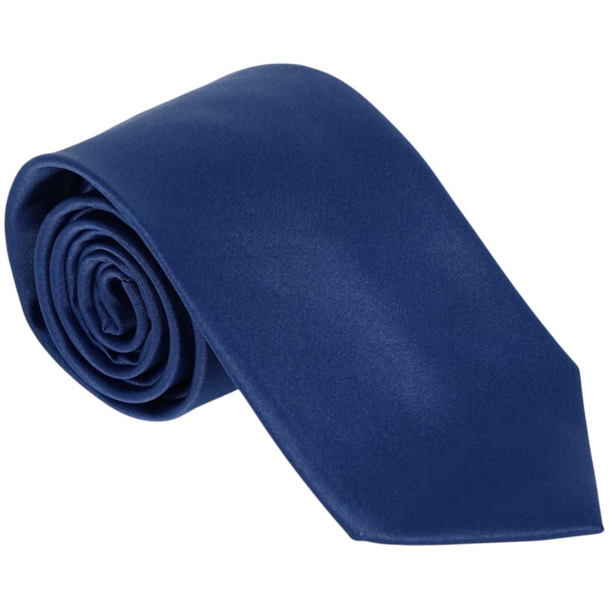 Cravatta classica uomo tinta unita liscia raso tonalità del blu