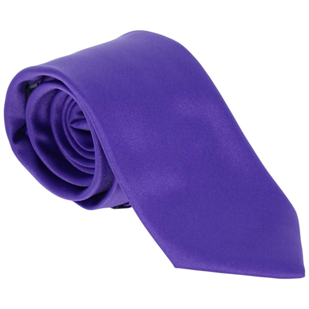 Cravatta classica uomo tinta unita liscia raso tonalità del viola
