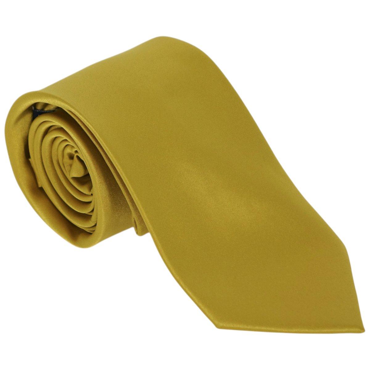Cravatta classica uomo tinta unita liscia raso tonalità del giallo