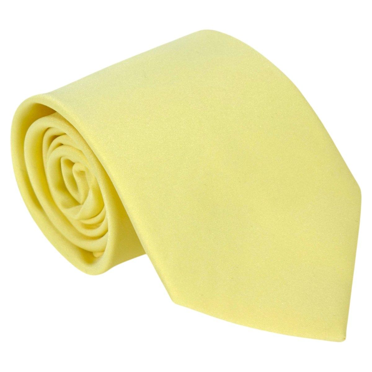 Cravatta classica uomo tinta unita liscia raso tonalità del giallo