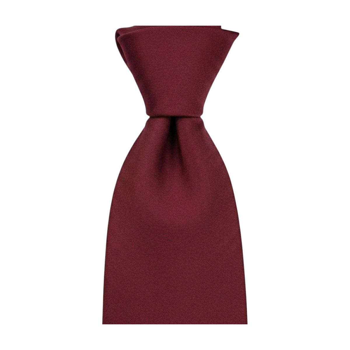 Cravatta classica uomo tinta unita liscia raso tonalità del rosso