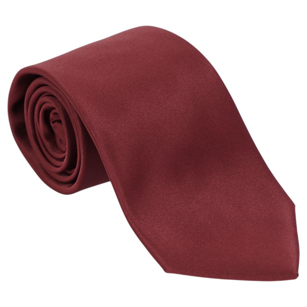 Cravatta classica uomo tinta unita liscia raso tonalità del rosso