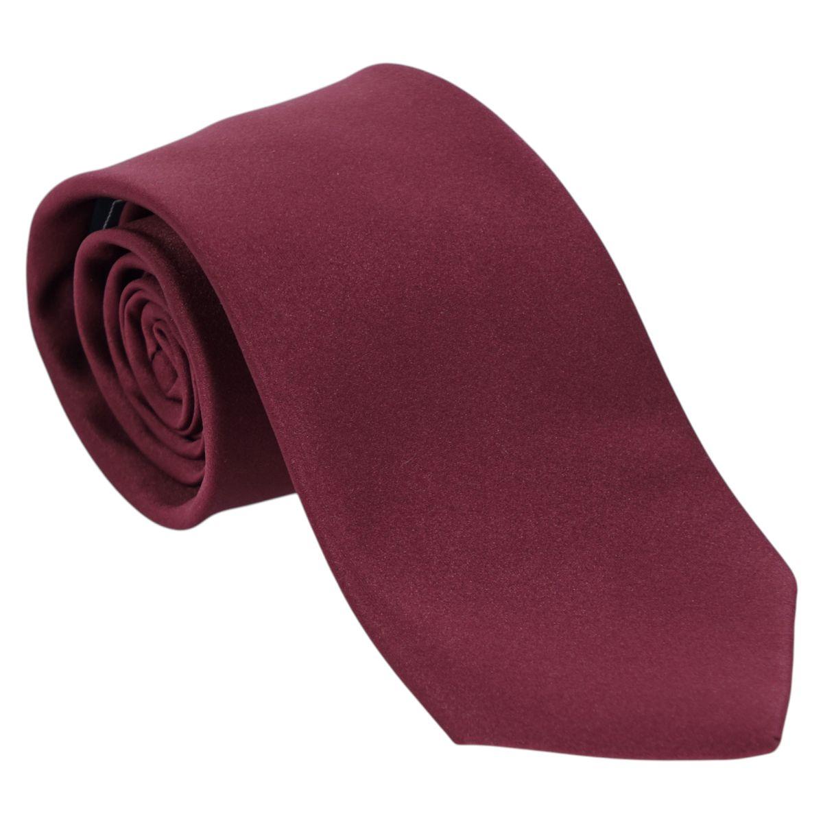Cravatta classica uomo tinta unita liscia raso tonalità del rosso