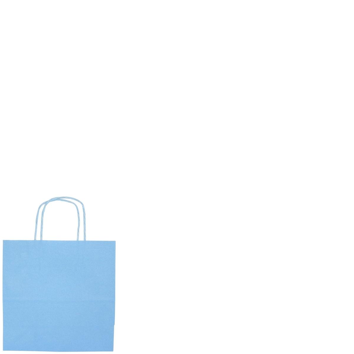 Shopper in carta h.21 x l.20 x p.10 cm bicolor azzurro