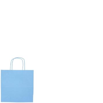 Shopper in carta h.21 x l.20 x p.10 cm bicolor azzurro