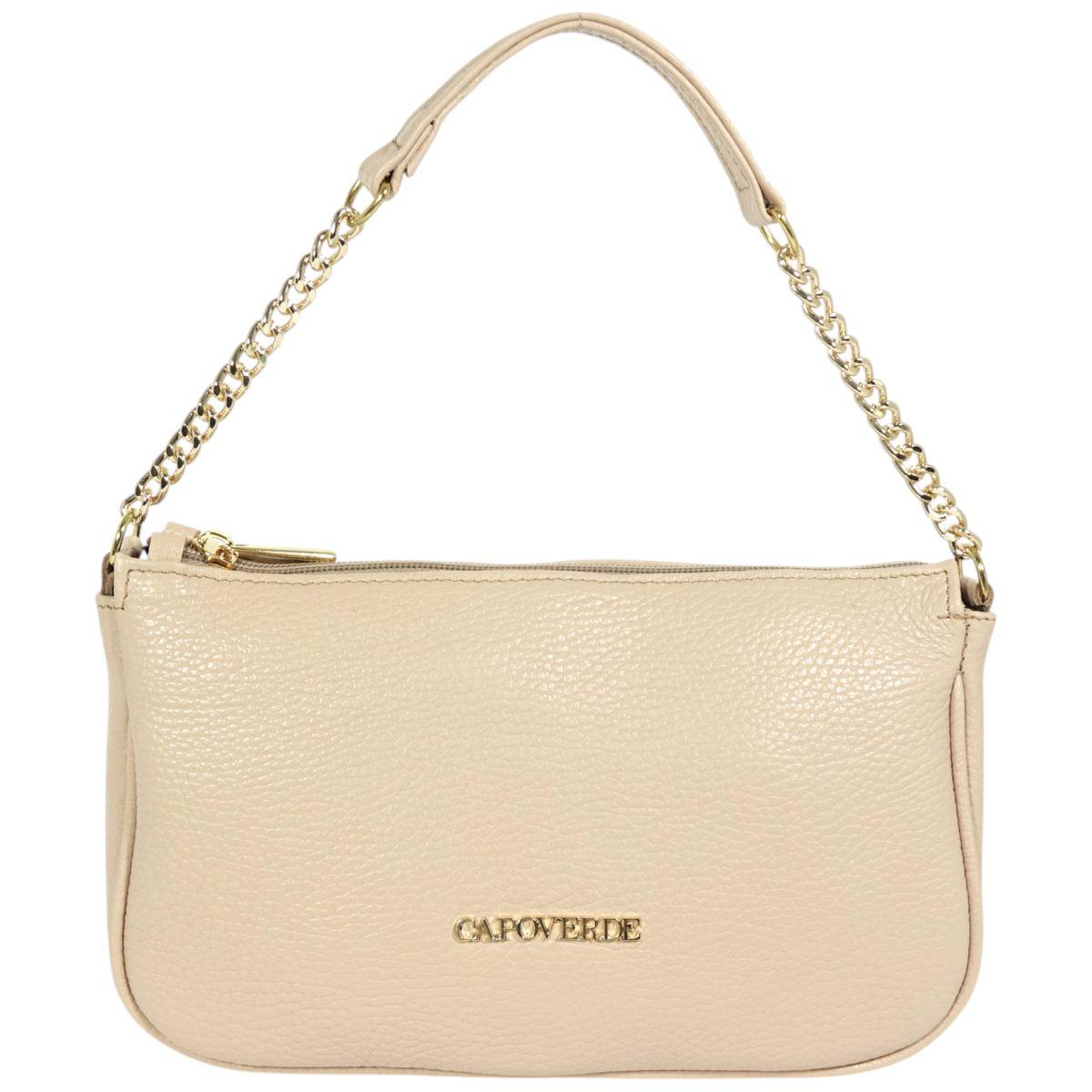 Borsa donna con tracolla in vera pelle Made in Italy Capoverde