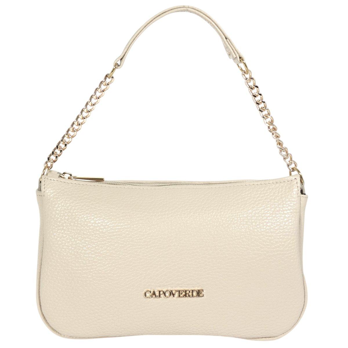 Borsa donna con tracolla in vera pelle Made in Italy Capoverde