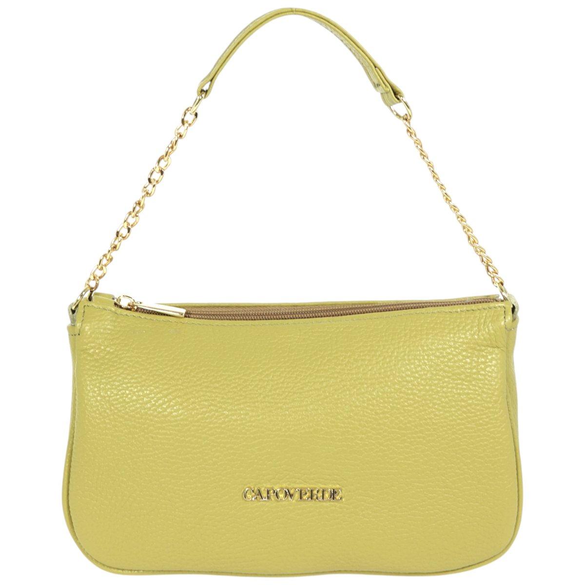 Borsa donna con tracolla in vera pelle Made in Italy Capoverde