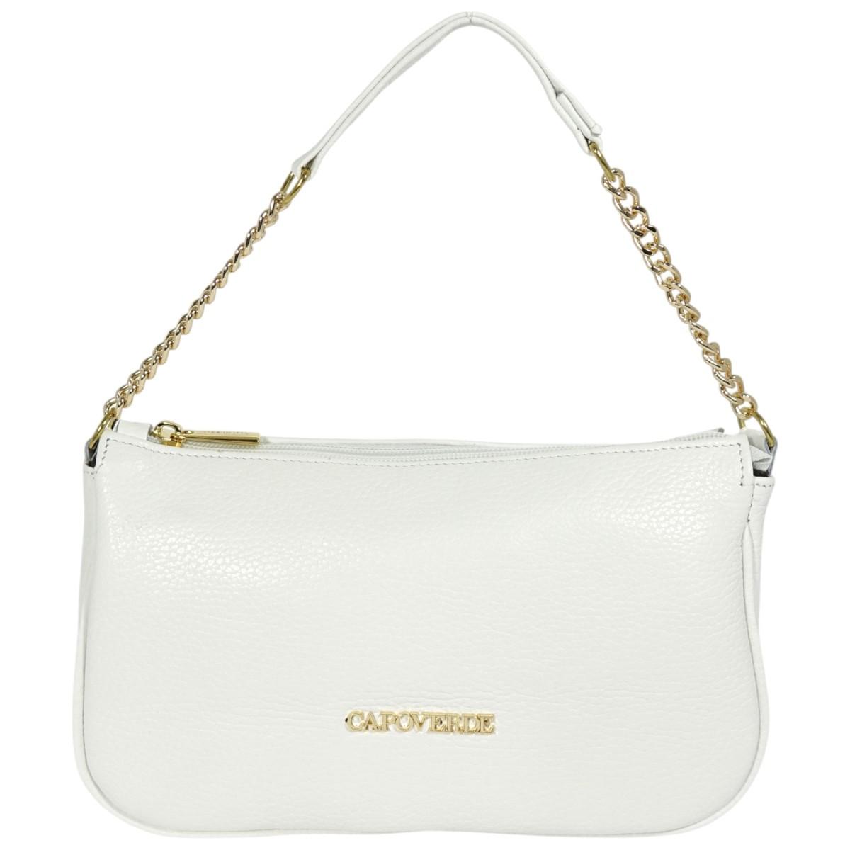 Borsa donna con tracolla in vera pelle Made in Italy Capoverde