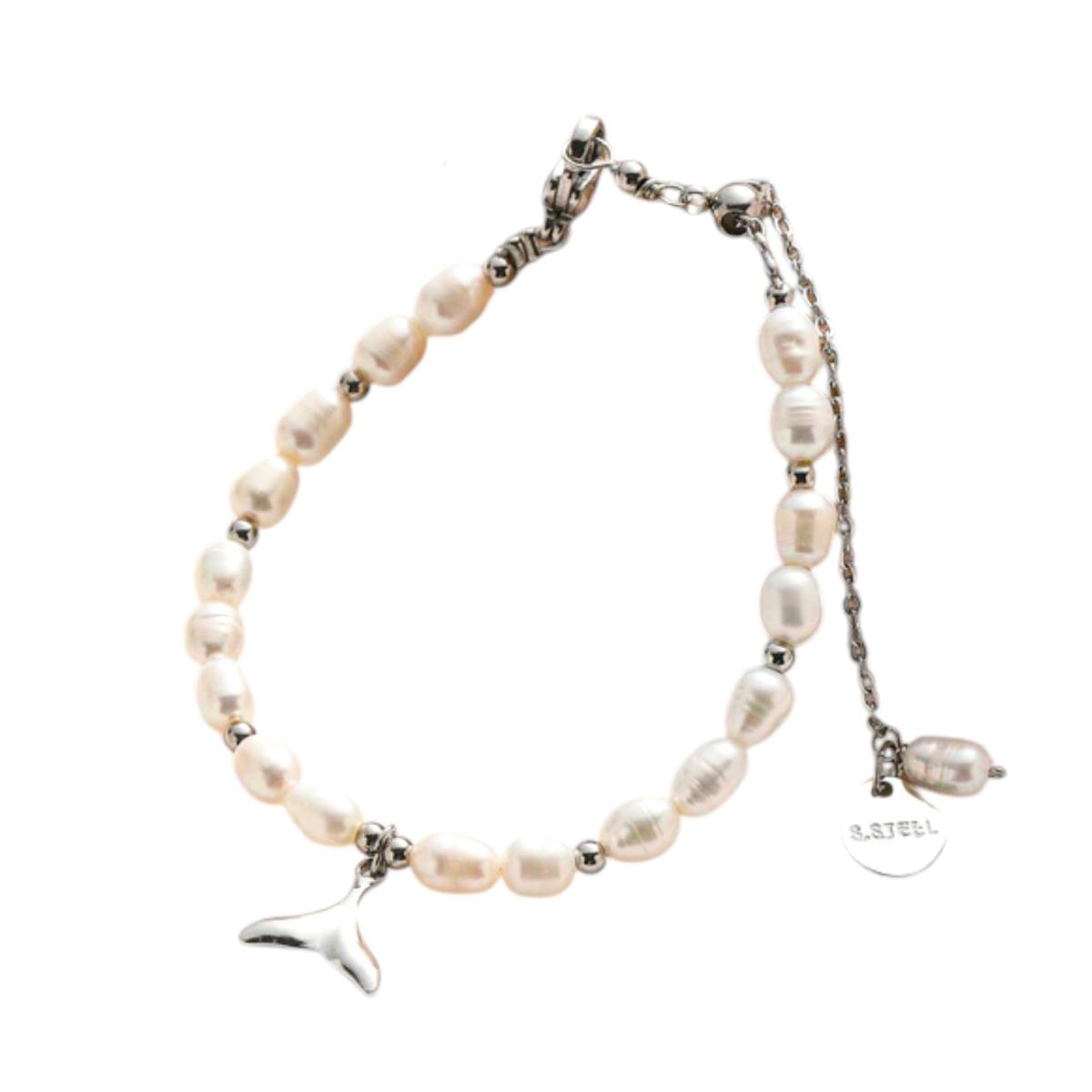 Bracciale perle di fiume e coda pesce C63