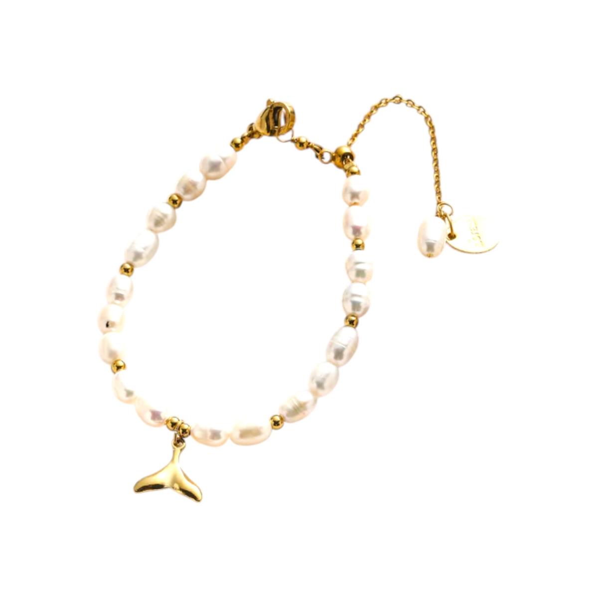 Bracciale perle di fiume e coda pesce C63
